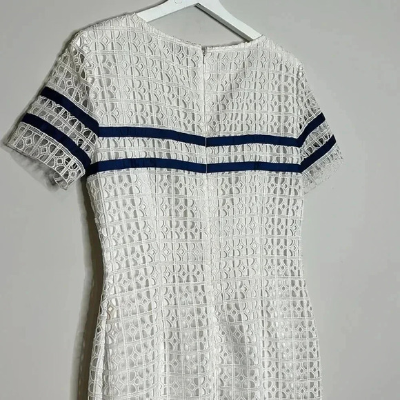 Cremieux White Dress with Blue Stripes - Picture 8 of 9
